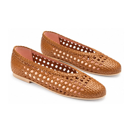 Sadle Leather Summer Net Flats for Teens & Women