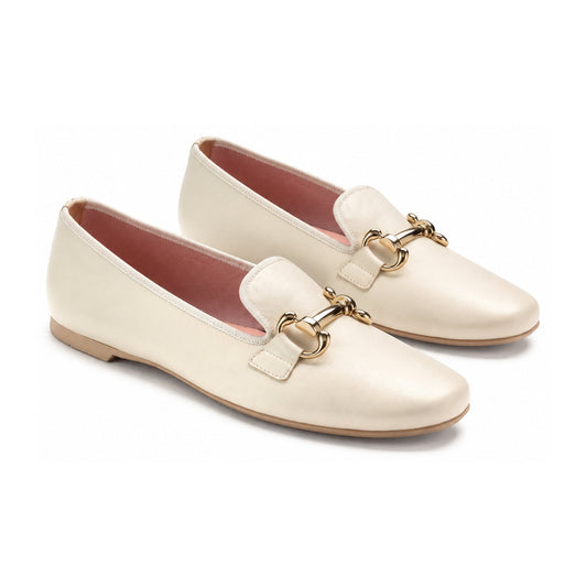 Beige Soft Leather Flat Loafer for Teen/Women by Pretty Ballerinas