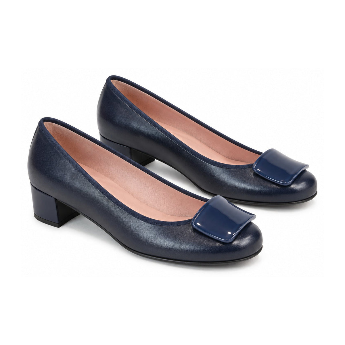 Navy Soft Leather Heel for Teens & Women by Pretty Ballerinas