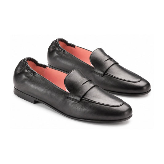 Black Soft Leather Flat Loafer for Teen/Women by Pretty Ballerinas