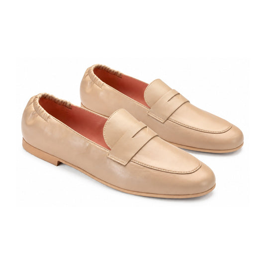 Nude Soft Leather Flat Loafer for Teen/Women by Pretty Ballerinas