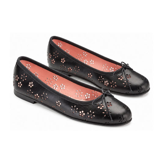 Black Soft Leather Flats for Teen/Women by Pretty Ballerinas