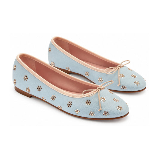 Blue Soft Leather Flats for Teen/Women by Pretty Ballerinas