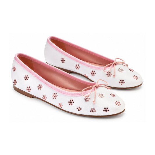 White Soft Leather Flats for Teen/Women by Pretty Ballerinas