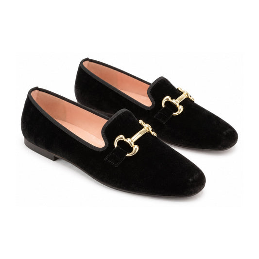 Black Velvet Flat Loafer for Teen/Women by Pretty Ballerinas