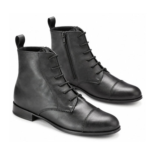 Trendy Black Leather Teens Boot