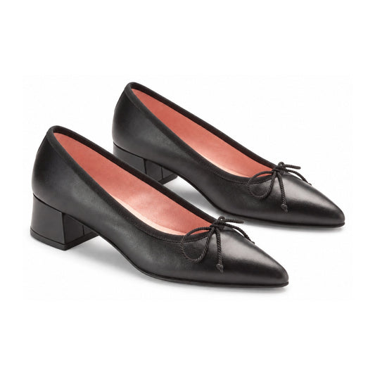 Teens Small Black Leather Heel