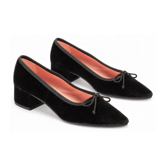 Black Velvet Heel for Teen/Women by Pretty Ballerinas