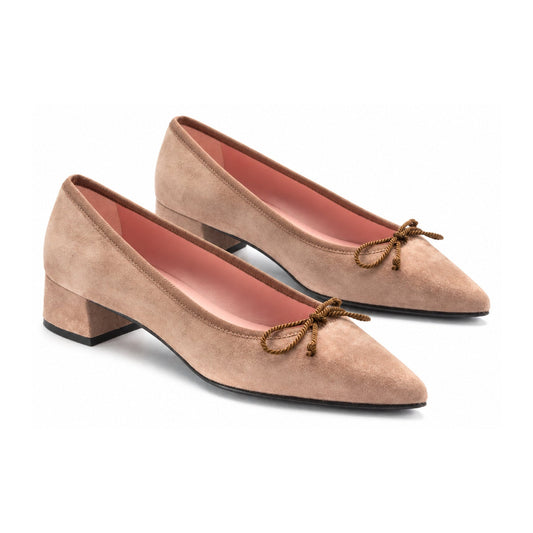 Taupe Suede Heel for Teen/Women by Pretty Ballerinas