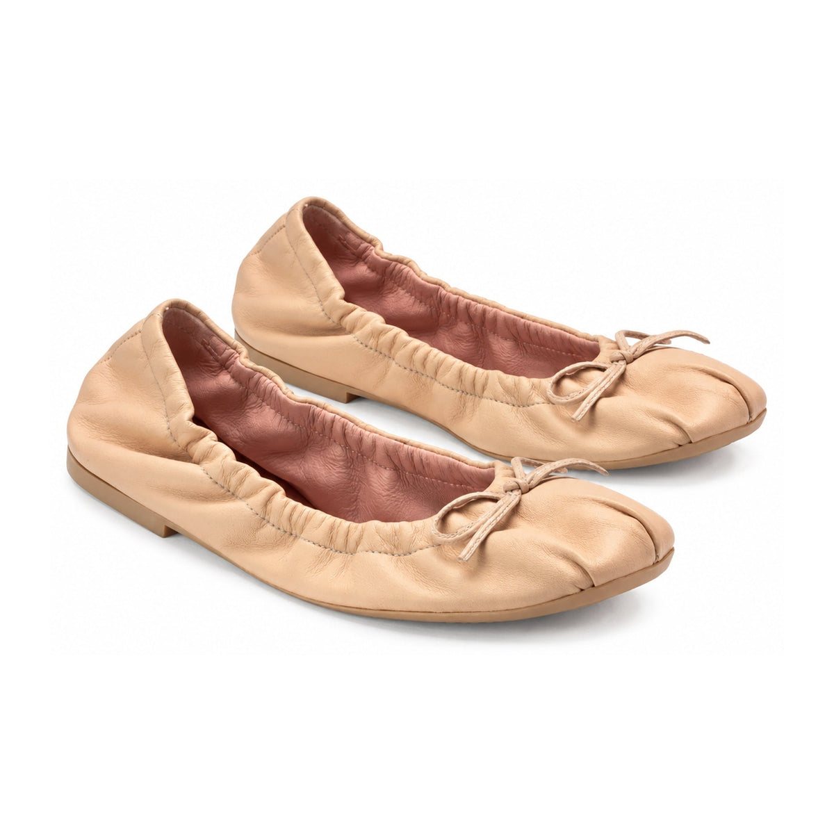 Beige Soft Leather Flats for Teen/Women by Pretty Ballerinas