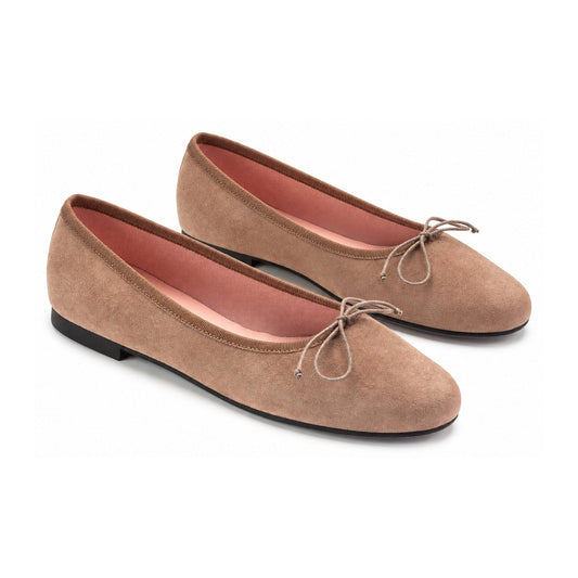 Taupe Suede Teens Bow Shoe