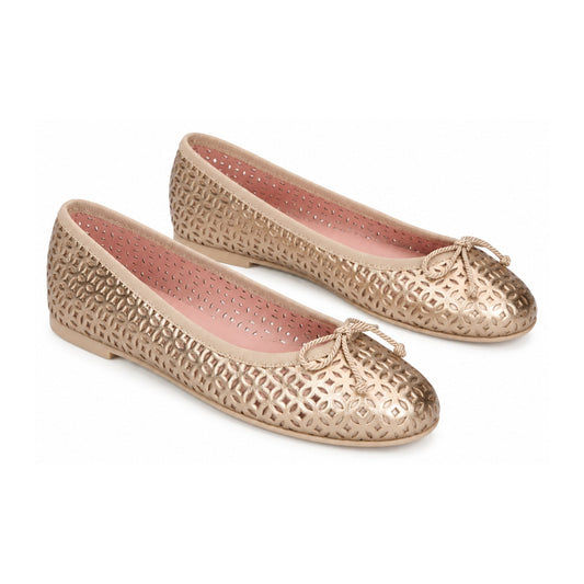 Gold Soft Leather Flats for Teen/Women by Pretty Ballerinas
