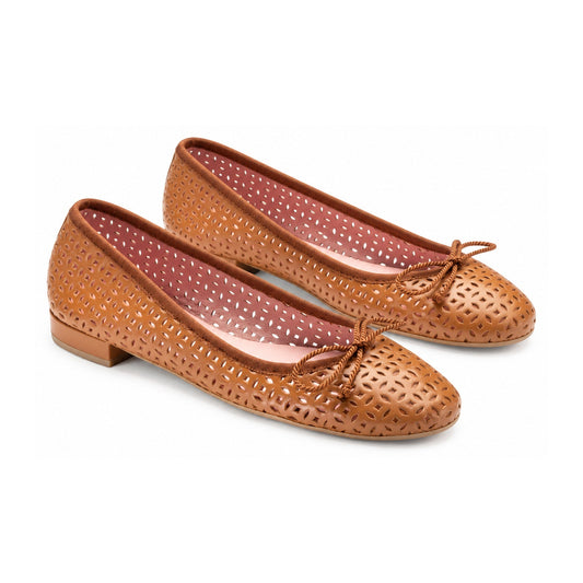 Tan Soft Leather Flats for Teen/Women by Pretty Ballerinas