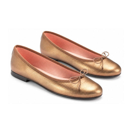 Bronze Teens Bow Flats