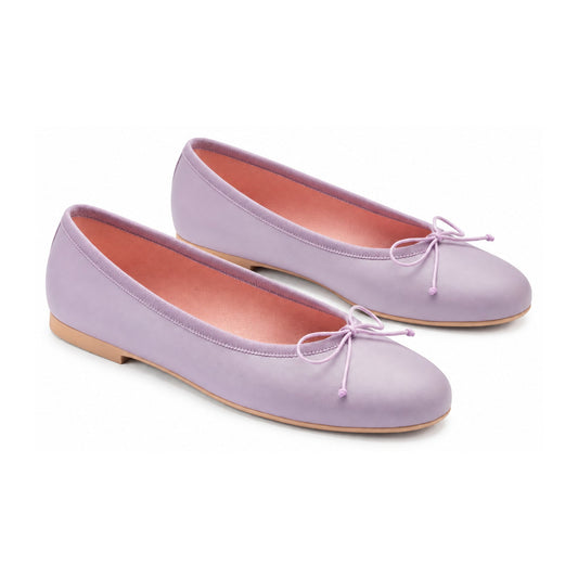 Lavender Leather Teens Bow Shoe
