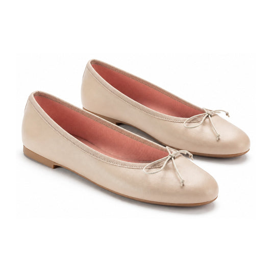 Taupe Leather Teens Bow Shoe