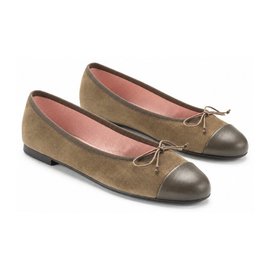 Green Suede Flats for Teen/Women by Pretty Ballerinas