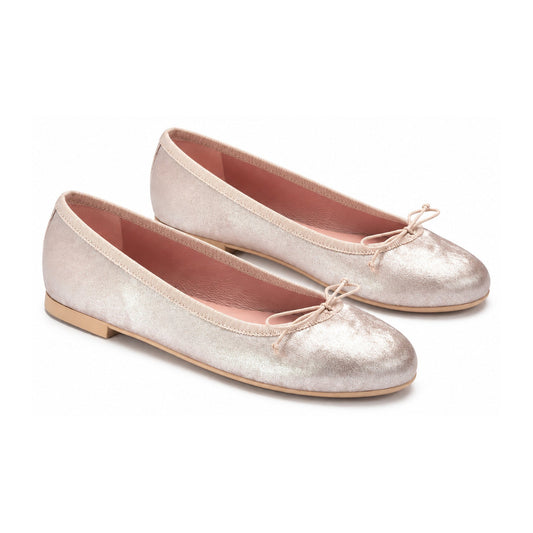 Rose Gold Teens Bow Shoe