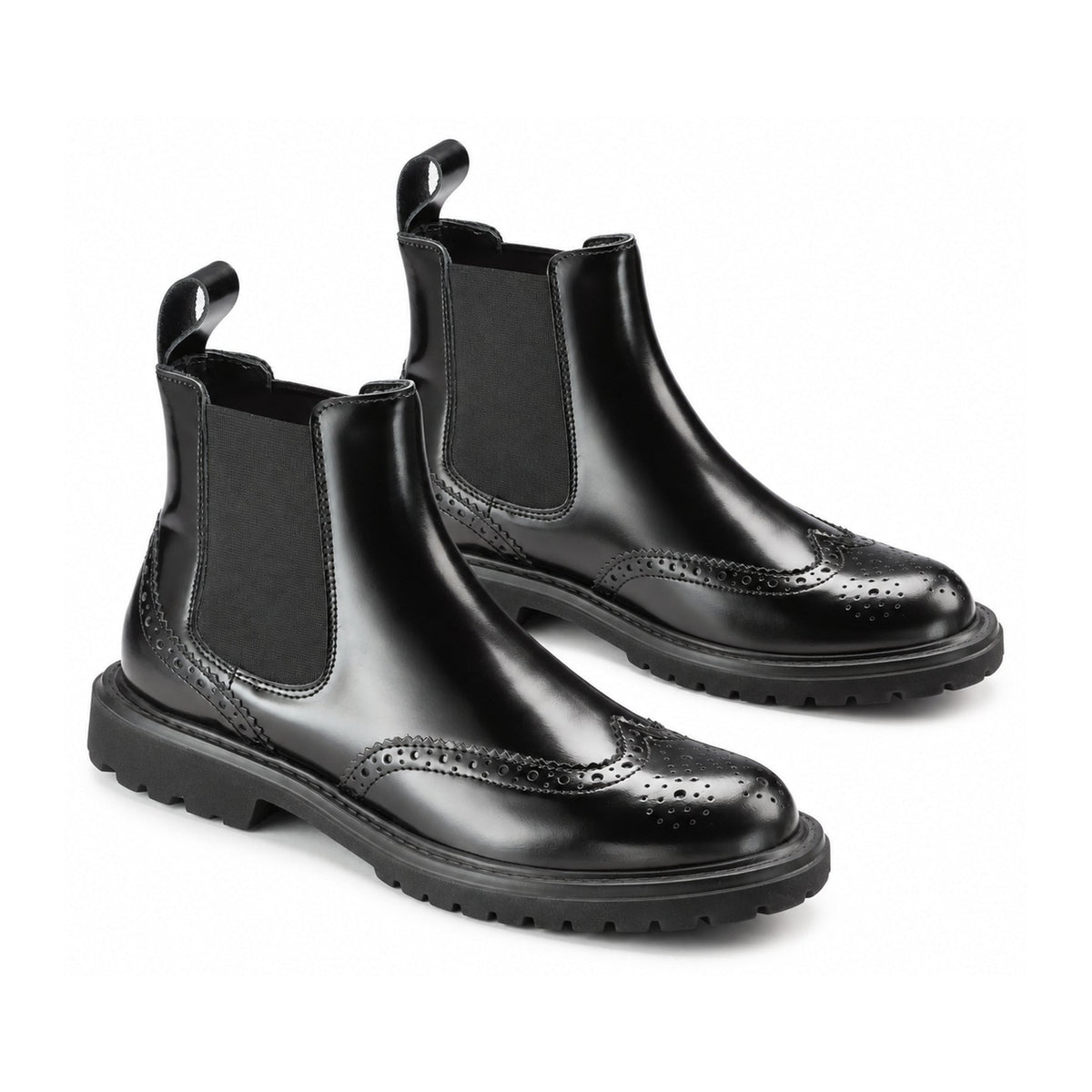 Black Polished Leather Teens Low Boot