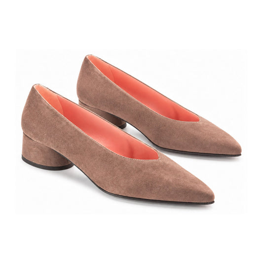 Taupe Dark Suede Teens Heel
