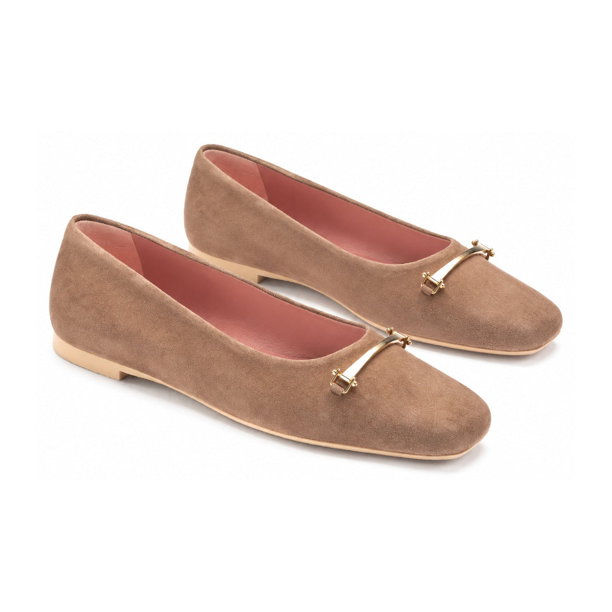 Taupe Suede Teens Hosebit Flats