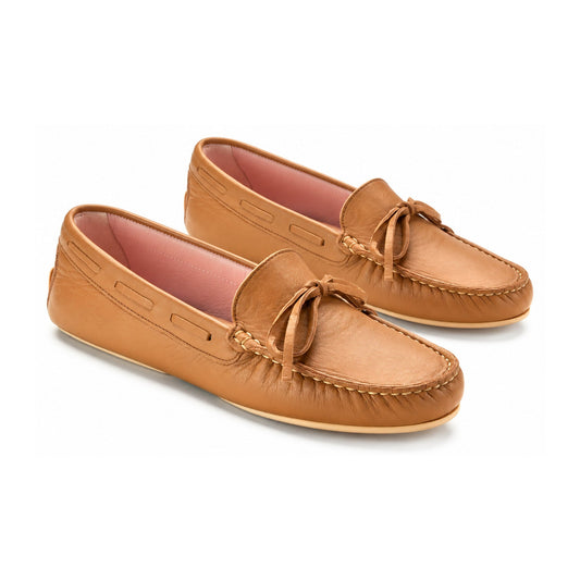 Tan Leather Teens Summer Loafer
