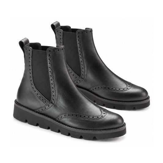 Black Leather Teens Low Boot