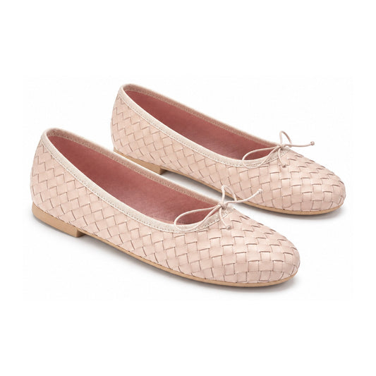 Rose Woven Teens Bow Shoe