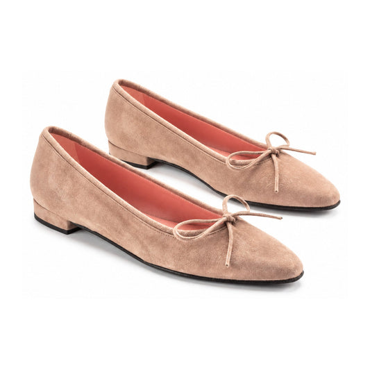 Taupe Suede Teens Bow Shoe