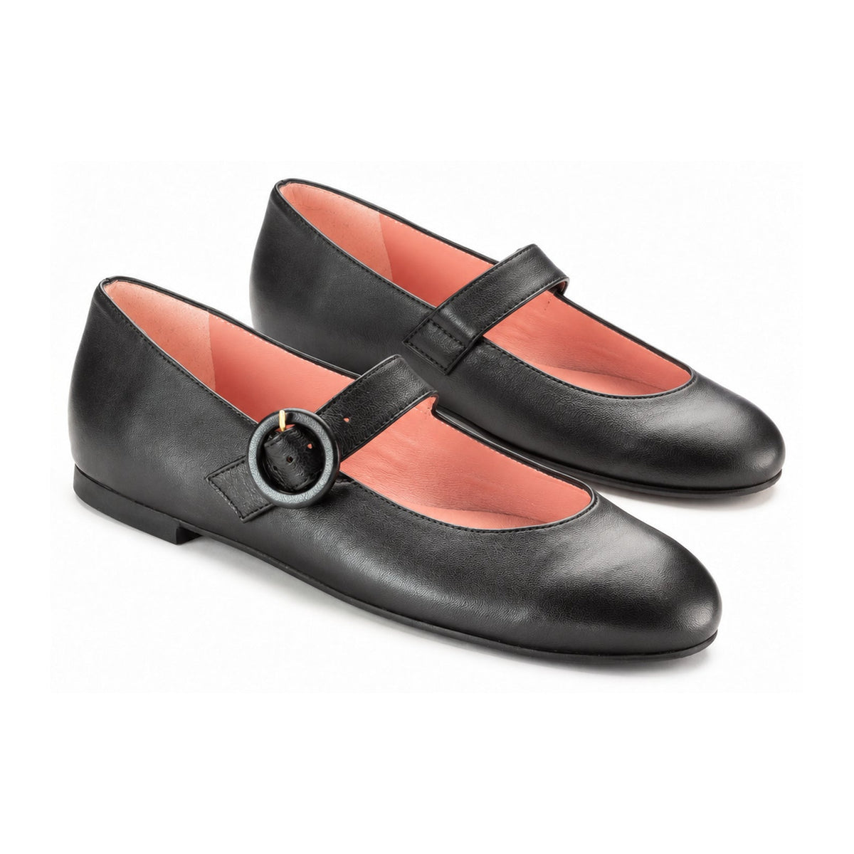 Black Leather Teens Mary Jane Shoe