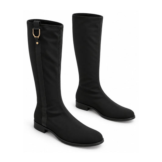 Black Stretch Teens Boots