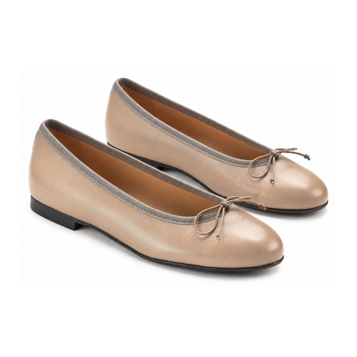 Beige Leather Teens Mary Jane