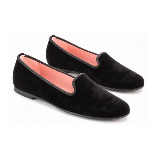Black Velvet Smoking Loafer for Teen/Women by Pretty Ballerinas