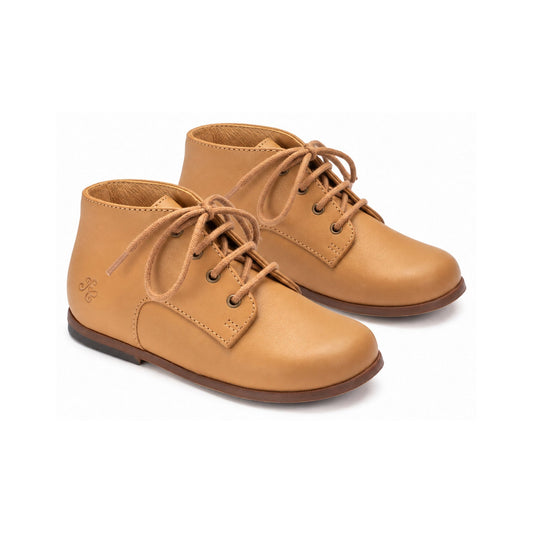 Camel Leather Toddler Lace High Shoe