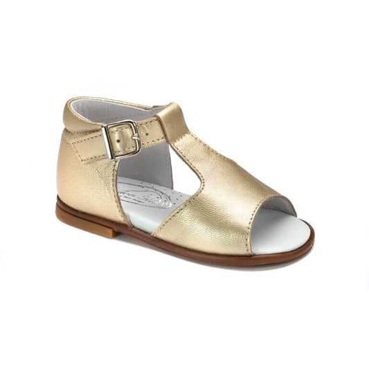 Yiyi gold leather toddler strap sandal