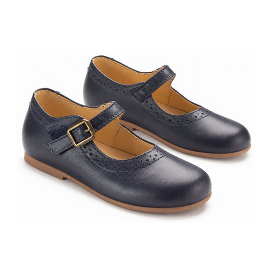 Navy Soft Leather Strap for Girl by Young Soles