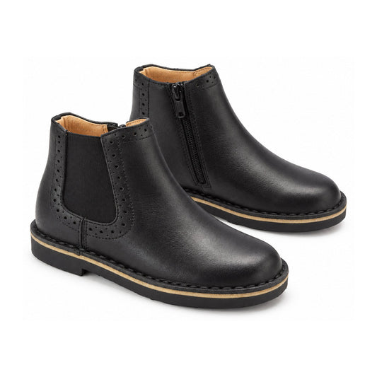 Black Soft Leather Bootie for Boy/Girl by Young Soles
